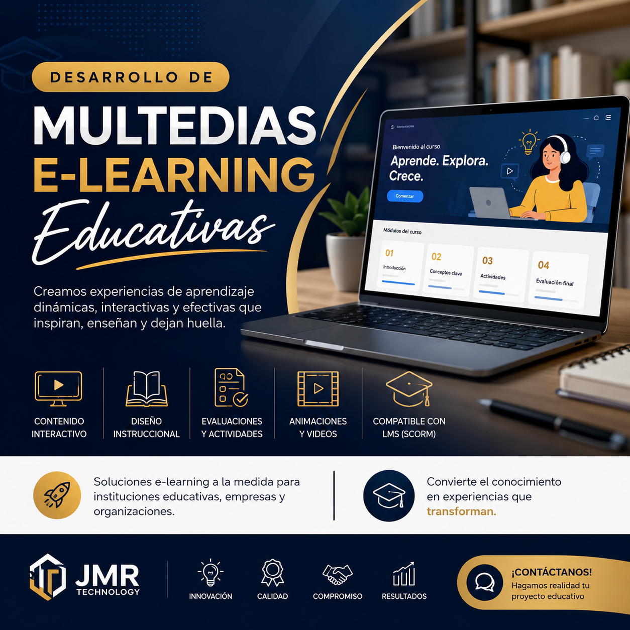 Desarrollo de Multimedia E-learning Educativa 30 Diapositivas